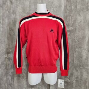 Vintage 90s First Down Ski Sweater XL Neon Red Acrylic Outdoor Streetwear‎